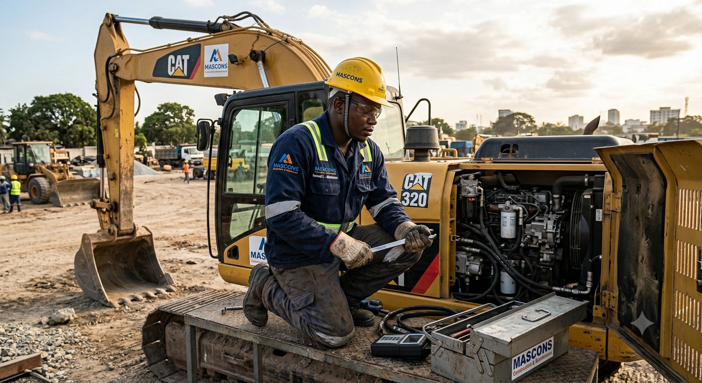 Mascons Tanzania construction site team